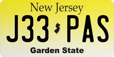 NJ license plate J33PAS