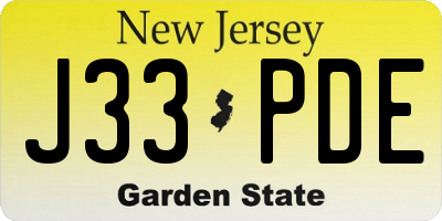 NJ license plate J33PDE
