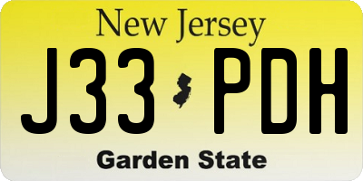 NJ license plate J33PDH