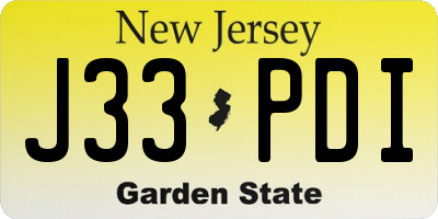 NJ license plate J33PDI