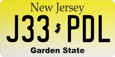 NJ license plate J33PDL