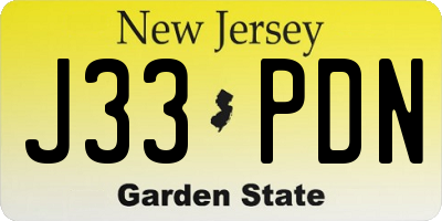 NJ license plate J33PDN