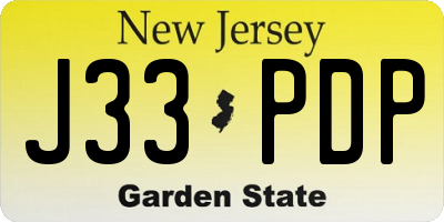 NJ license plate J33PDP