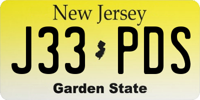NJ license plate J33PDS