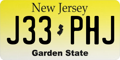 NJ license plate J33PHJ