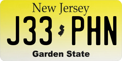 NJ license plate J33PHN