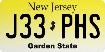 NJ license plate J33PHS