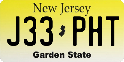 NJ license plate J33PHT