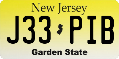 NJ license plate J33PIB