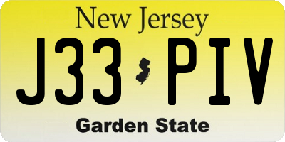 NJ license plate J33PIV