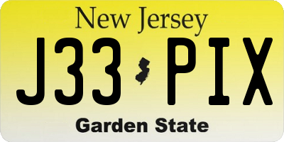NJ license plate J33PIX