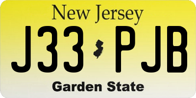 NJ license plate J33PJB