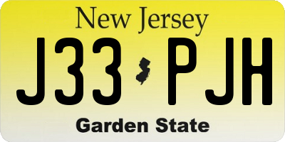 NJ license plate J33PJH