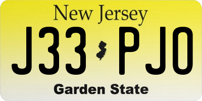 NJ license plate J33PJO