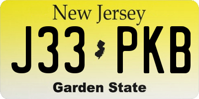 NJ license plate J33PKB