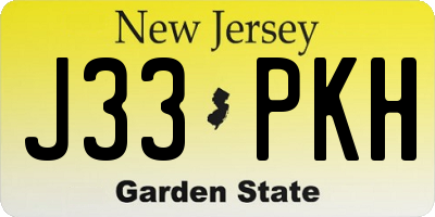 NJ license plate J33PKH