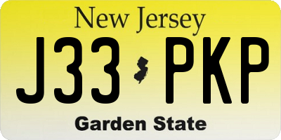 NJ license plate J33PKP