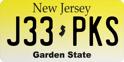 NJ license plate J33PKS