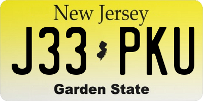 NJ license plate J33PKU
