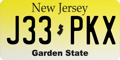 NJ license plate J33PKX