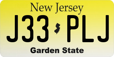NJ license plate J33PLJ