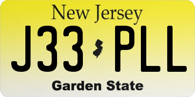 NJ license plate J33PLL