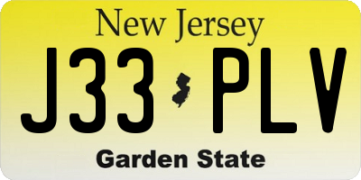NJ license plate J33PLV