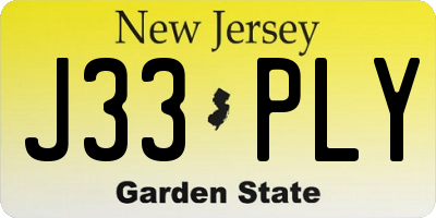 NJ license plate J33PLY