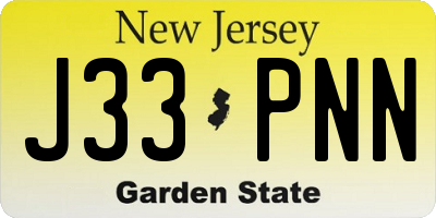 NJ license plate J33PNN