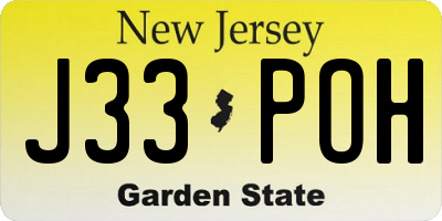 NJ license plate J33POH