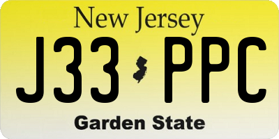 NJ license plate J33PPC