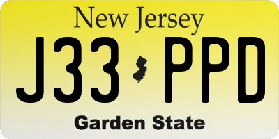 NJ license plate J33PPD