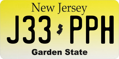 NJ license plate J33PPH