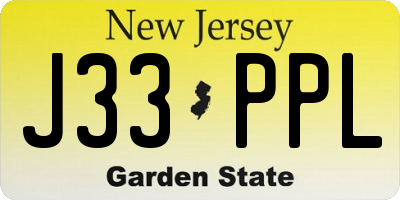 NJ license plate J33PPL