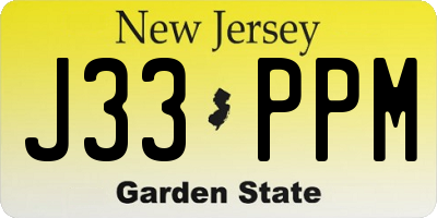 NJ license plate J33PPM