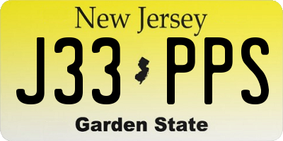 NJ license plate J33PPS