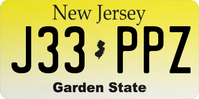 NJ license plate J33PPZ
