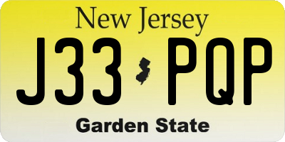 NJ license plate J33PQP