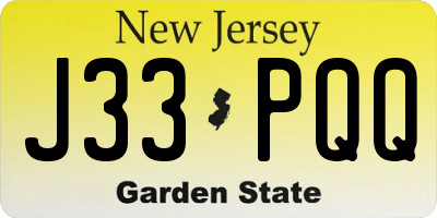 NJ license plate J33PQQ