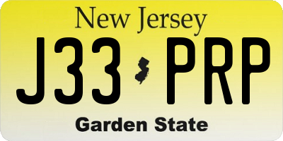NJ license plate J33PRP