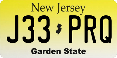 NJ license plate J33PRQ