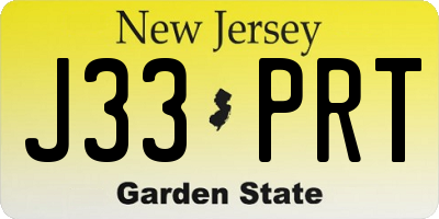 NJ license plate J33PRT