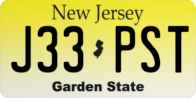 NJ license plate J33PST