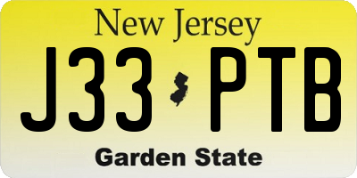 NJ license plate J33PTB