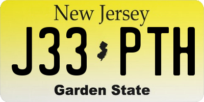 NJ license plate J33PTH
