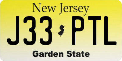 NJ license plate J33PTL