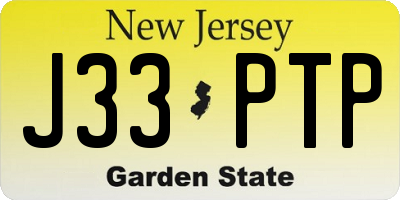 NJ license plate J33PTP
