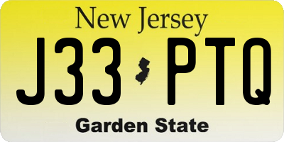 NJ license plate J33PTQ