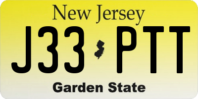 NJ license plate J33PTT