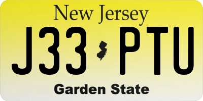NJ license plate J33PTU